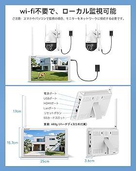500万画素対応・360°全方位監視・夜間カラー撮影 防犯カメラ2台セット Amazon.co.jp: 【500万超高画素防犯カメラセット・360°全方位
